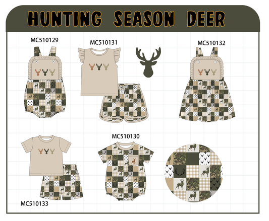 Green hunting deer embroidery collection