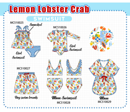 Lemon lobster crab print collection