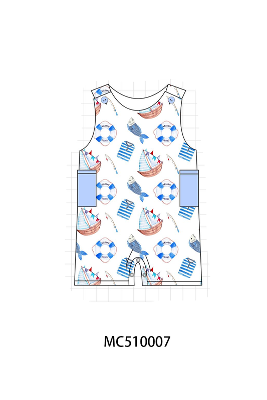 Blue marine print collection