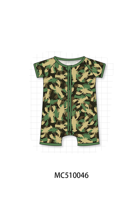 Green lobster print bamboo collection