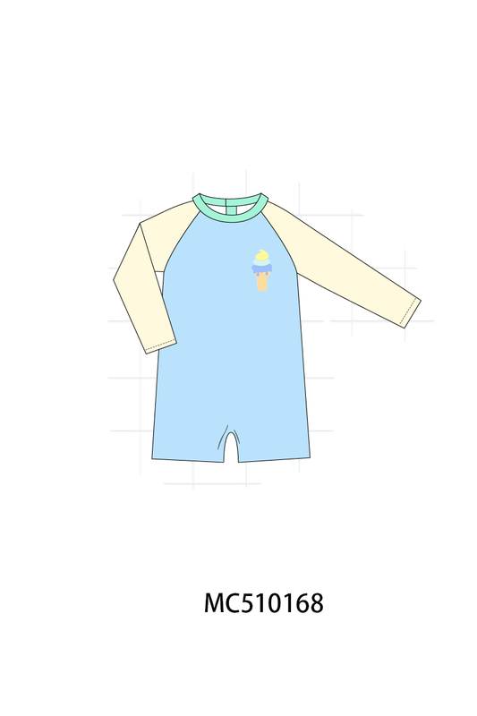 Colors blocks ice cream embroidery collection