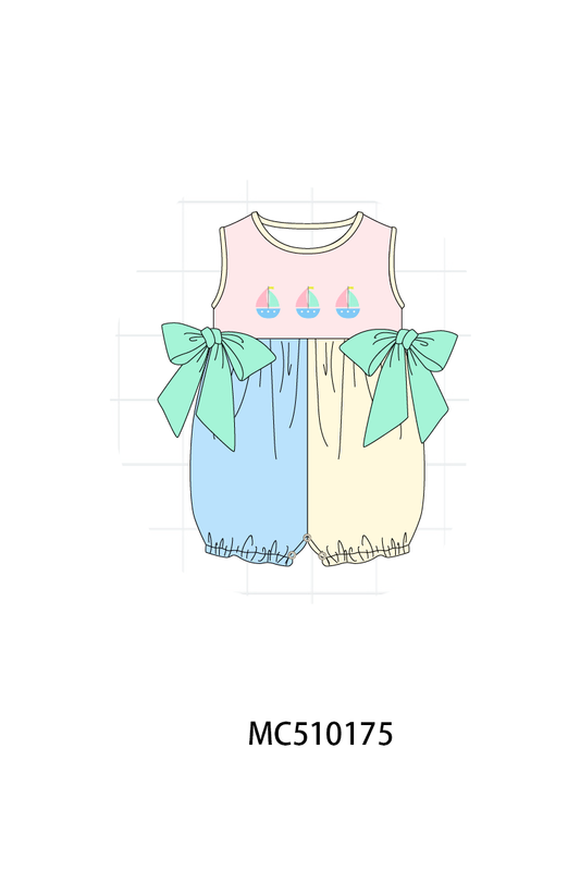 Colors blocks sailboat embroidery collection
