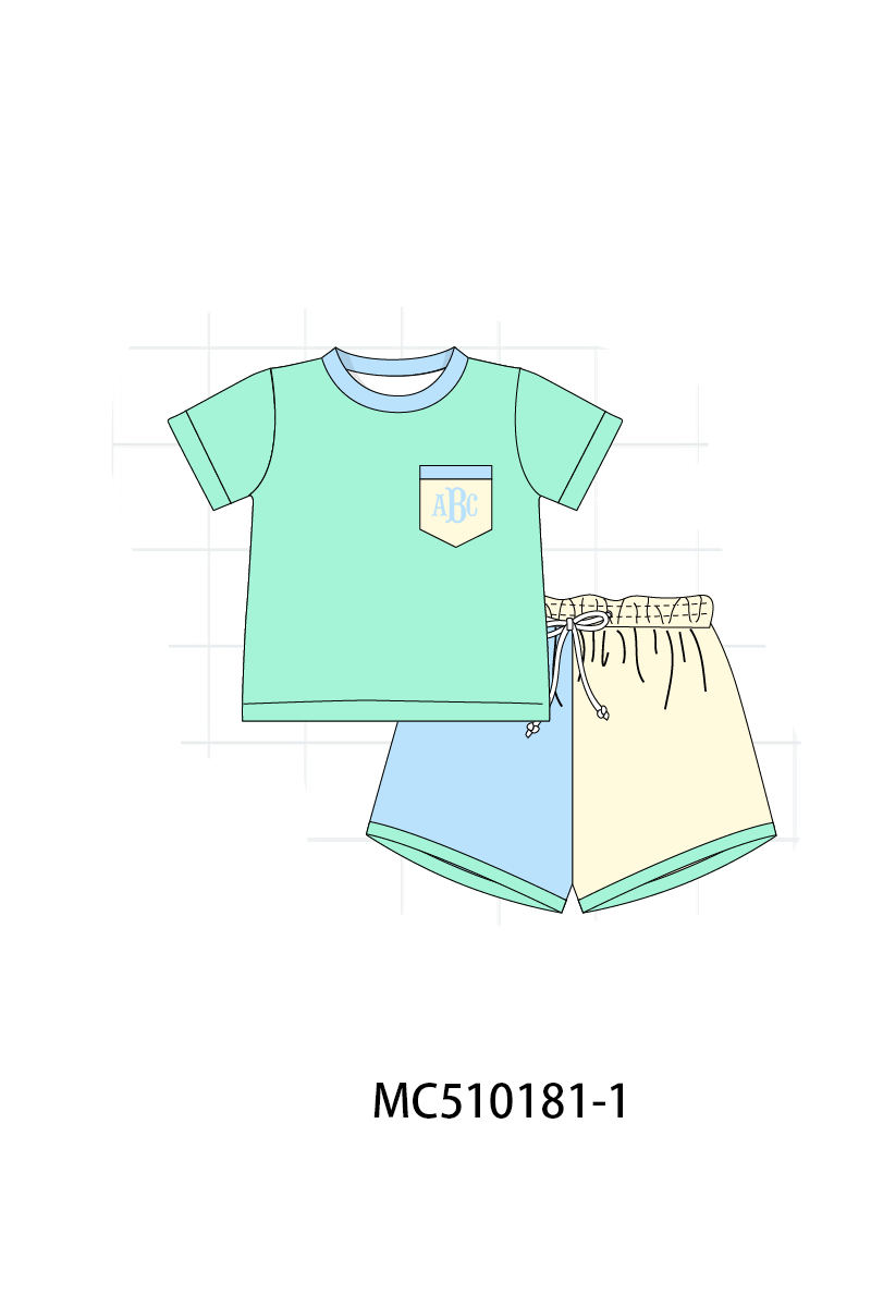 Colors blocks monogram embroidery collection 2