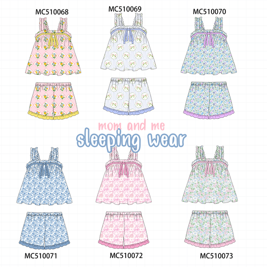 Multicolored floral print girl sleeping wear collection 1