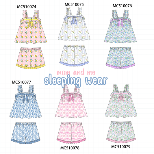 Multicolored floral print mom sleeping wear collection 2