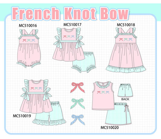 Pink bow embroidery ruffle collection