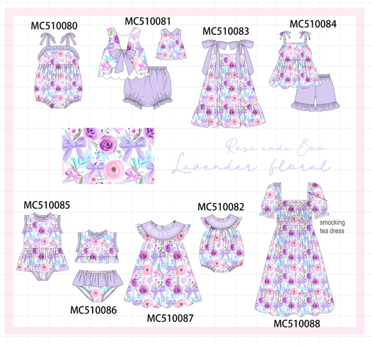 Purple floral print ruffle collection