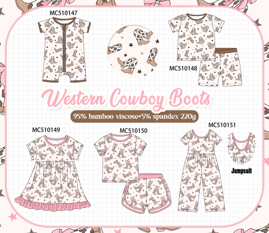Western cowboy boots print bamboo collection